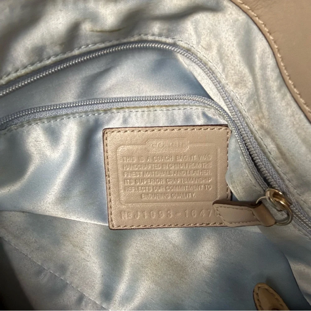 Coach Colette 16475 Signature Sateen Carryall Taupe Brown Tote